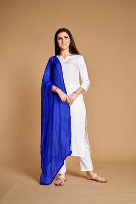 ASHWATH Women's Chiffon Plain Chunnis & Dupattas/Dupatta (2.25 Meter) 2