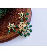 Gold tone white-emerald designer pendant set dj-35326
