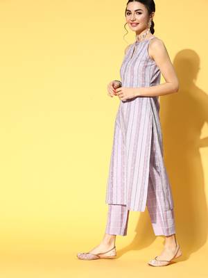 Pink printed cotton ethnic-kurtis 2