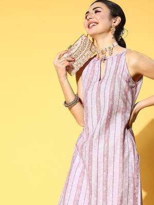 Pink printed cotton ethnic-kurtis 4