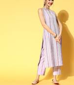 Pink printed cotton ethnic-kurtis