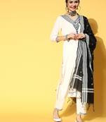 White printed rayon ethnic-kurtis