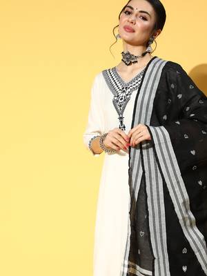 White printed rayon ethnic-kurtis 4