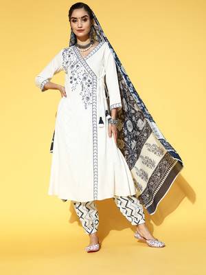 White embroidered rayon ethnic-kurtis 1