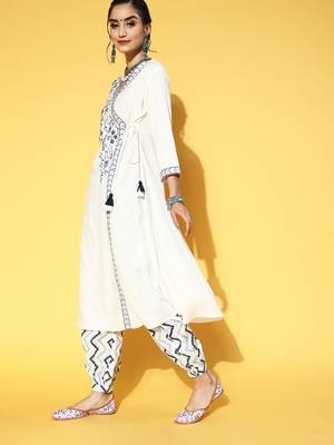 White embroidered rayon ethnic-kurtis 2