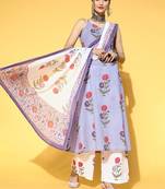 Blue printed cotton ethnic-kurtis