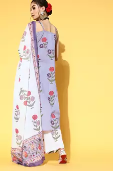 Blue printed cotton ethnic-kurtis