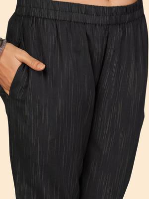 Printed Straight Cotton Black Stitched Kurta Pant With Dupatta 7
