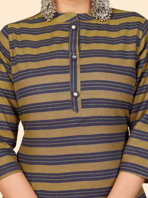 Printed Straight Cotton Blue Stitched Kurta Pant With Dupatta 7