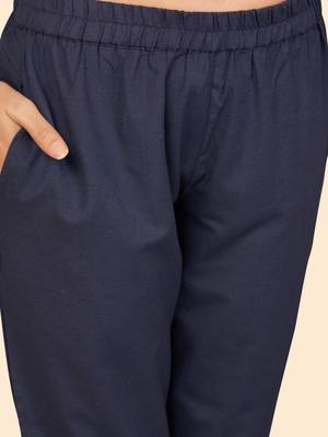 Printed Straight Cotton Blue Stitched Kurta Pant With Dupatta 8