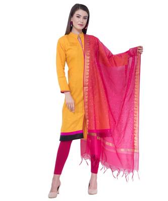 A R SILK Magenta Colour Vanarasi Border Buti Fancy Dupattas/Chunnis 1