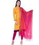A R SILK Magenta Colour Vanarasi Border Buti Fancy Dupattas/Chunnis