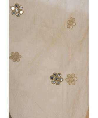 A R SILK Flower Mirror Golden Colour Organza Cotton Fancy Dupatta/Chunnis 5