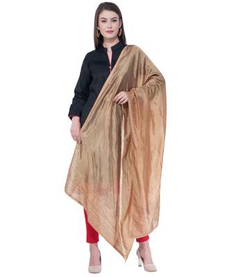 A R SILK Siroski Work Dark Golden Colour Silk Fancy Dupatta/Chunnis 3