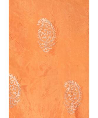 A R SILK Pahadi Print Orange Colour Silk Fancy Dupatta/Chunnis 5
