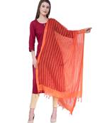 A R SILK Orange Color Cota Cotton Regular Dupattas & Chunnis