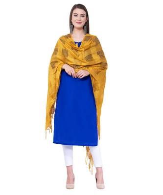 A R SILK Window Square Yellow Colour Cotton Regular Dupattas/Chunnis 4