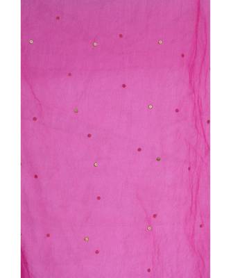 A R SILK Chandna Pink Colour Organza Cotton Fancy Dupatta/Chunnis 5