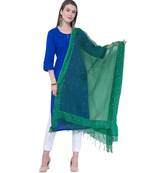 A R SILK Chandna Green Colour Organza Cotton Fancy Dupatta/Chunnis