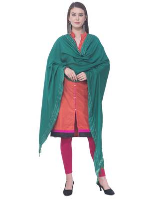 A R SILK Golden Border Green Colour Cotton Regular Dupattas/Chunnis 3