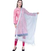 A R SILK White Color Cota Cotton Regular Dupattas & Chunnis