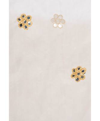 A R SILK Flower Mirror Golden Colour Orgenza cotton Regular Dupatta/Chunnis 5