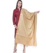 A R SILK Vanarasi Pastle Golden Colour Chanderi Cotton Fancy Dupattas/Chunnis