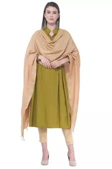 A R SILK Golden Border Golden Colour Cotton Regular Dupattas/Chunnis