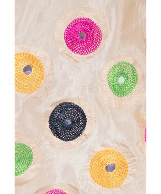 A R SILK Multi Rasgulla Golden Colour Silk Fancy Dupatta/Chunnis 5