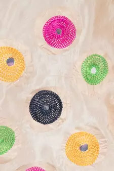 A R SILK Multi Rasgulla Golden Colour Silk Fancy Dupatta/Chunnis
