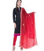 A R SILK Gota Patti Red Color Silk Fancy Dupattas & Chunnis