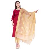 A R SILK Zari Embroidery Golden Colour Vanarasi Silk Fancy Dupattas & Chunnis