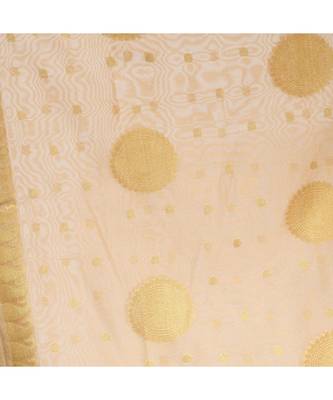 A R SILK Zari Embroidery Golden Colour Vanarasi Silk Fancy Dupattas & Chunnis 5