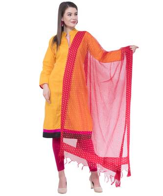 A R Silk Gold Print Maroon Colour Orgenza Cotton Regular Dupatta/Chunnis 1