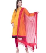 A R Silk Gold Print Maroon Colour Orgenza Cotton Regular Dupatta/Chunnis