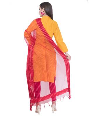 A R Silk Gold Print Maroon Colour Orgenza Cotton Regular Dupatta/Chunnis 2