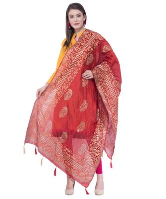 A R SILK Pahadi Print Maroon Colour Silk Fancy Dupatta/Chunnis 5