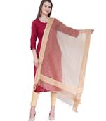 A R SILK Chandna Golden Colour Organza Cotton Fancy Dupatta/Chunnis
