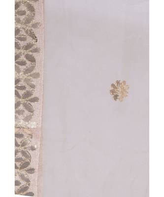 A R Silk Gotta Patti Embroidery White Colour Orgenza Cotton Fancy Dupatta/Chunnis 4