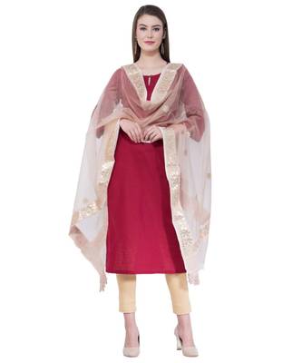 A R Silk Gotta Patti Embroidery White Colour Orgenza Cotton Fancy Dupatta/Chunnis 5