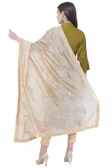 A R Silk Gota Patti Golden Colour Silk Fancy Dupatta/Chunnis