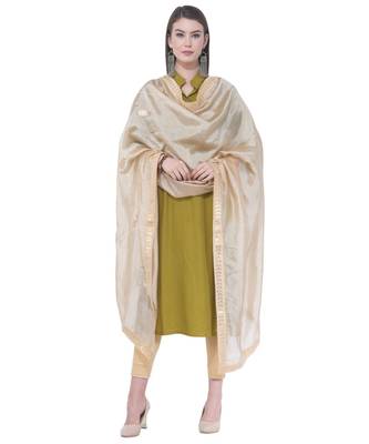 A R Silk Gota Patti Golden Colour Silk Fancy Dupatta/Chunnis 3