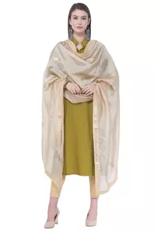 A R Silk Gota Patti Golden Colour Silk Fancy Dupatta/Chunnis