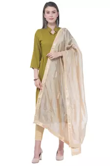 A R Silk Gota Patti Golden Colour Silk Fancy Dupatta/Chunnis