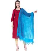 A R SILK Firozi Color Cota Cotton Regular Dupattas & Chunnis