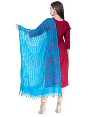 A R SILK Firozi Color Cota Cotton Regular Dupattas & Chunnis 2