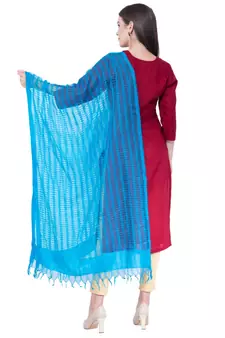 A R SILK Firozi Color Cota Cotton Regular Dupattas & Chunnis