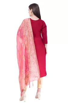 A R SILK Pahadi Print Light Pink Colour Silk Fancy Dupatta/Chunnis