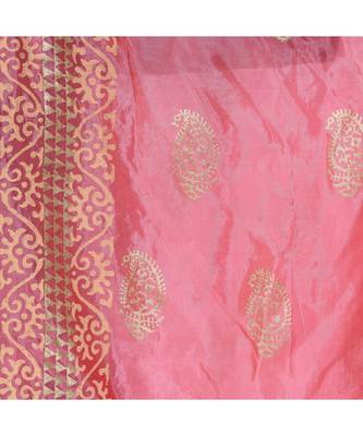 A R SILK Pahadi Print Light Pink Colour Silk Fancy Dupatta/Chunnis 4