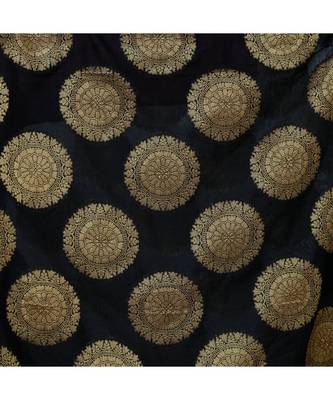 A R SILK Zari Embroidery Black Colour Vanarasi Silk Fancy Dupattas & Chunnis 4